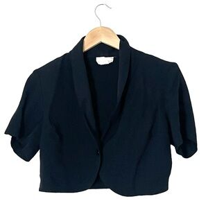 Vintage black cropped short sleeve blouse jacket bolero size small